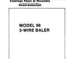 Parts Catalog for New Holland Balers model 98