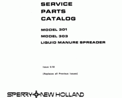 Parts Catalog for New Holland Spreaders model 303