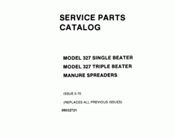 Parts Catalog for New Holland Spreaders model 327T