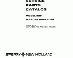 Parts Catalog for New Holland Spreaders model 328