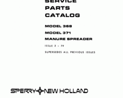 Parts Catalog for New Holland Spreaders model 371