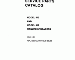 Parts Catalog for New Holland Spreaders model 519