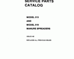Parts Catalog for New Holland Spreaders model 513