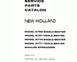 Parts Catalog for New Holland Spreaders model 677S
