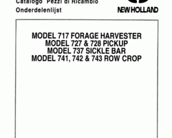 Parts Catalog for New Holland Harvesting equipment model 717