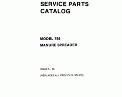 Parts Catalog for New Holland Spreaders model 795