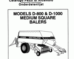 Parts Catalog for New Holland Balers model D800