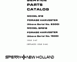 Parts Catalog for New Holland Harvesting equipment model SP818