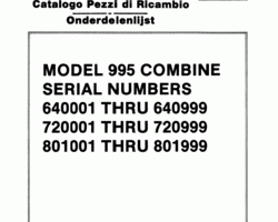 Parts Catalog for New Holland Combine model 995