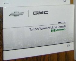 2012 Chevrolet Tahoe Hybrid Owner's Manual Supplement
