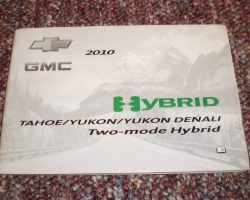 2010 Chevrolet Tahoe Hybrid Owner's Manual Supplement