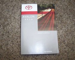 2012 Toyota Avalon Owner's Manual