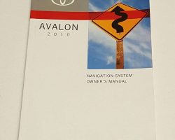 2010 Toyota Avalon Navigation System Owner's Manual
