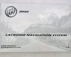 2010 Buick LaCrosse Navigation System Owner's Manual