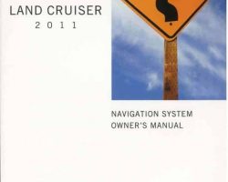 2011 Toyota Land Cruiser Navigation System Owner's Manual