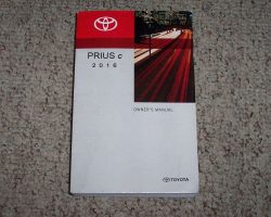 2016 Toyota Prius C Owner's Manual