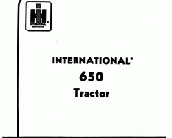 Operator's Manual for Case IH Tractors model 650