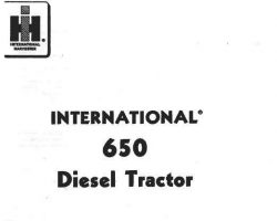 Operator's Manual for Case IH Tractors model 650