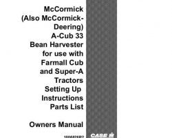 Operator's Manual for Case IH Tractors model Farmall CUB-A- 33