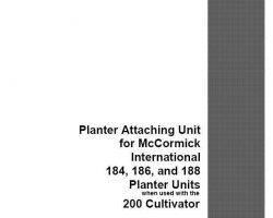 Operator's Manual for Case IH Planter model 184