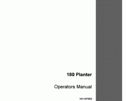 Operator's Manual for Case IH Planter model 180