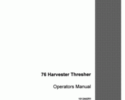 Operator's Manual for Case IH Harvester model 76