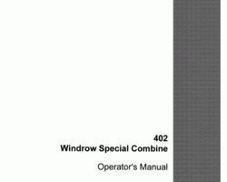 Operator's Manual for Case IH Combine model 402