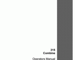Operator's Manual for Case IH Combine model 315
