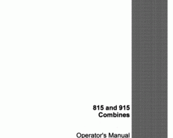 Operator's Manual for Case IH Combine model 815