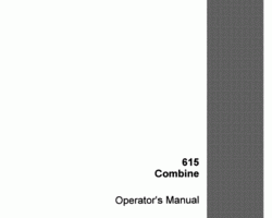 Operator's Manual for Case IH Combine model 615