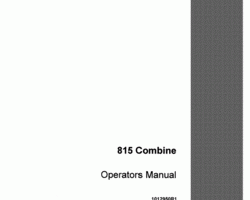 Operator's Manual for Case IH Combine model 815