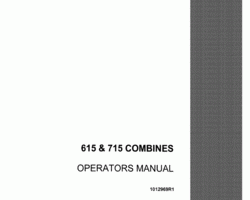 Operator's Manual for Case IH Combine model 615
