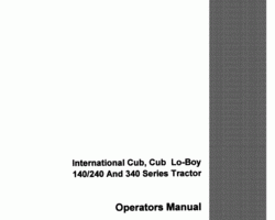 Operator's Manual for Case IH Tractors model 340