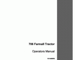 Operator's Manual for Case IH Tractors model Farmall 706