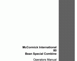 Operator's Manual for Case IH Combine model 80