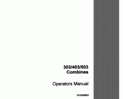 Operator's Manual for Case IH Combine model 303