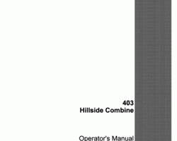 Operator's Manual for Case IH Combine model 403