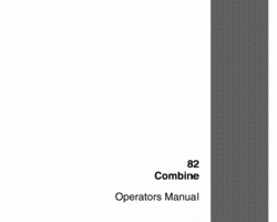 Operator's Manual for Case IH Combine model 82
