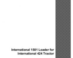 Operator's Manual for Case IH Tractors model 1501