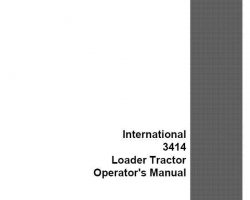 Operator's Manual for Case IH Tractors model 3414