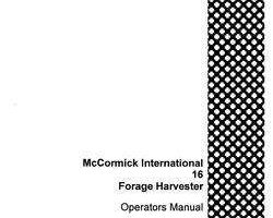 Operator's Manual for Case IH Harvester model 16