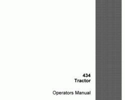Operator's Manual for Case IH Tractors model 434