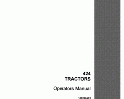 Operator's Manual for Case IH Tractors model 424