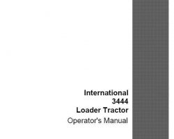 Operator's Manual for Case IH Tractors model 3444