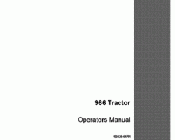 Operator's Manual for Case IH Tractors model 966