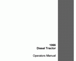 Operator's Manual for Case IH Tractors model 1066