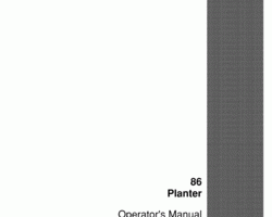 Operator's Manual for Case IH Planter model 86