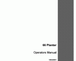 Operator's Manual for Case IH Planter model 66