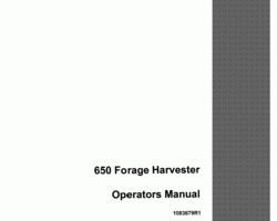Operator's Manual for Case IH Harvester model 650