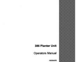 Operator's Manual for Case IH Planter model 386